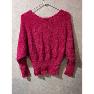 Active Women's Sweater Fuscia Fuzzy Soft Size Md